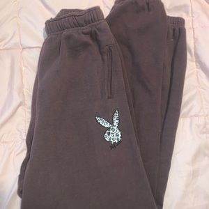 Brown playboy sweatpants